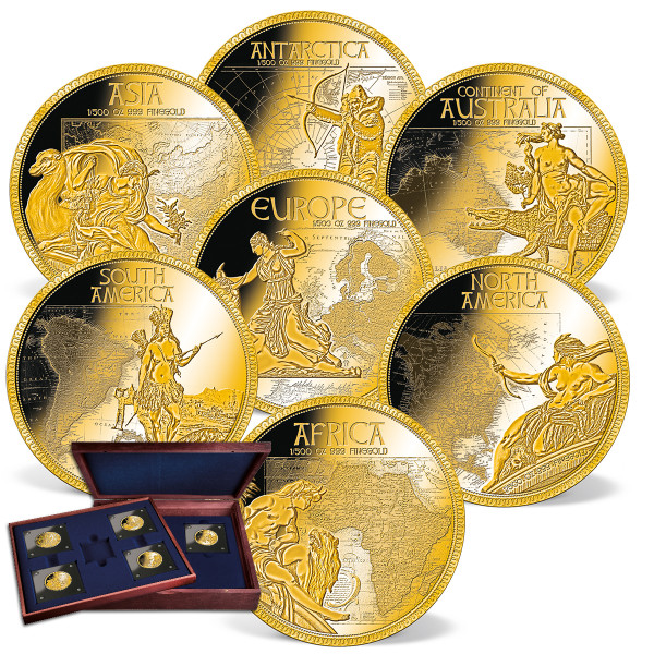 7-teiliges Komplett-Set 1/500 Unze Feingold-Münzen '7 Kontinente' CH_1739797_1