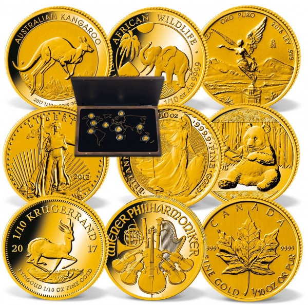 Einzigartiges 9er Set Goldmünzen "The Big Nine" mit Krügerrand CH_2430700_1
