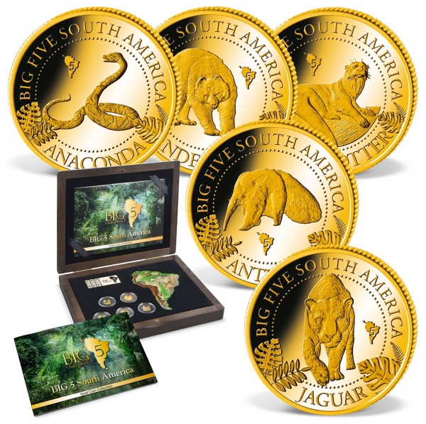 5er Komplett-Set Goldmünzen "Big 5 Südamerikas" CH_1739375_1