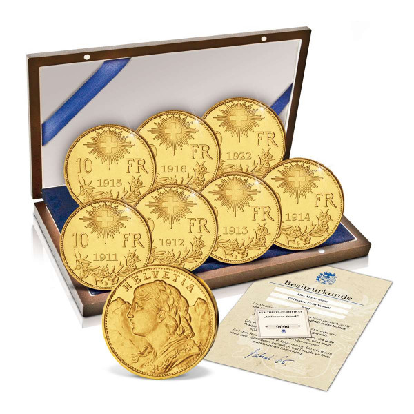 Goldmünzen-Komplettset "10 Franken Vreneli 1911-1922" 7-teilig CH_2460192_1